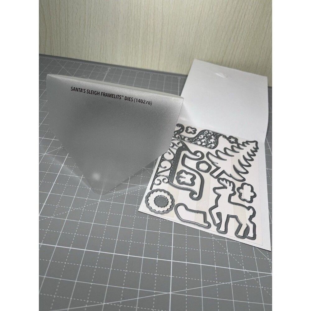Stampin Up SANTA'S SLEIGH Die Big Shot Framelits Set Dies Deer Trees Santa